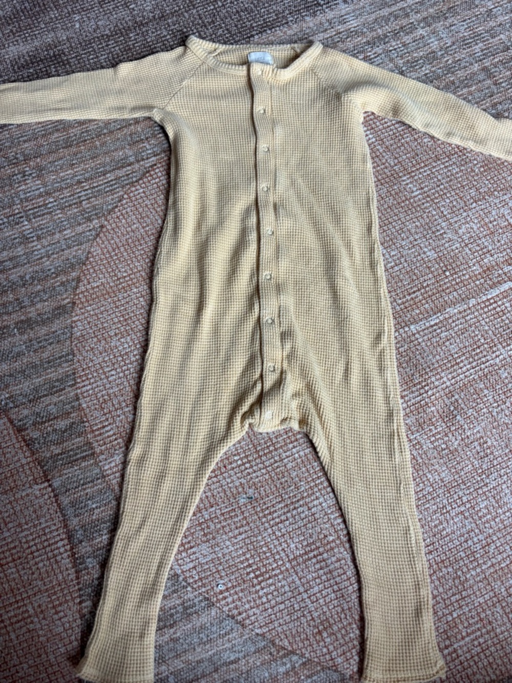 Little Urban Apparel Toddler Button-Front Waffle Knit One-Piece in Butter